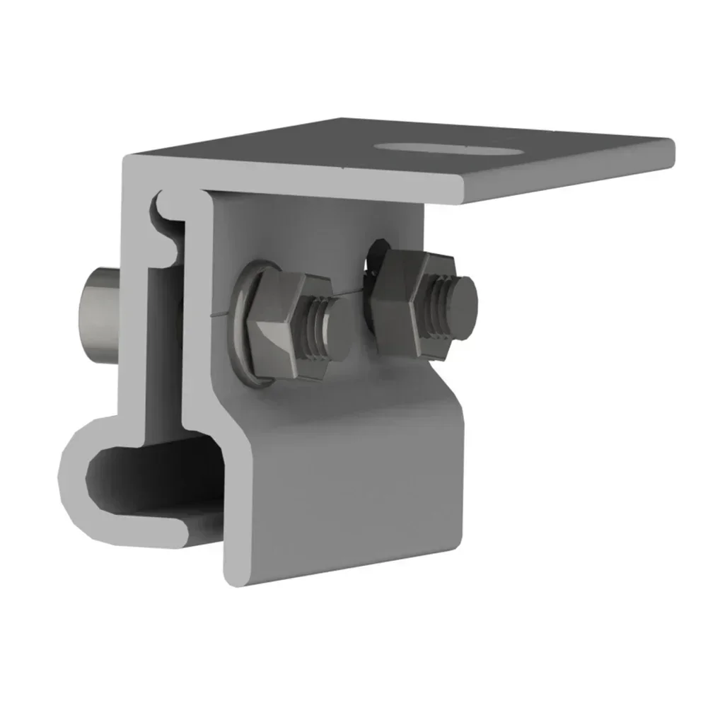 Solar Panel Roof Fixing Clamp Standing Model with Aluminum Alloy Construction and Stainless Steel Screws for Secure Mounting