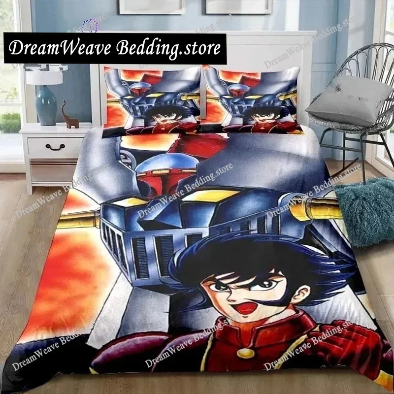 

Mazinger Z UFO Robot Grendizer Cartoon Poster Sheets Quilt Covers Bedding Dormitory Sheets Bedding Set Soft Warm Bedding Set