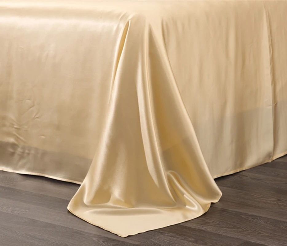 

One Flat Sheet 100% Mulberry Silk 19 Mm Seamless Ivory Gray Pink Purple Champagne Colors King 250 x 270 Cm Customize