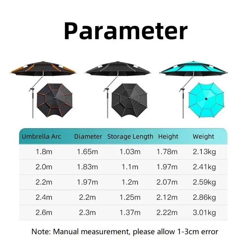 Imagem -06 - Atualizado Guarda-chuva Pesca ao ar Livre Grande Guarda-sol Haste de Aço Inoxidável Guarda-chuva de Praia Camping Toldo Toldo Novo 2024