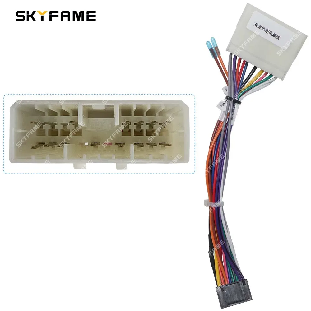 SKYFAME Car 16pin Wiring Harness Adapter Android Radio Power Cable For Ssangyong Actyon Buick Chevrolet
