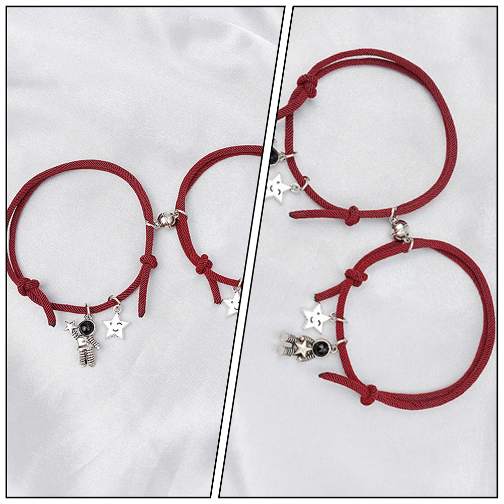 Attraction Couple Bracelet Wrist Rope Flower Bracelets Decorate Couples Lover Simple Strap Beach