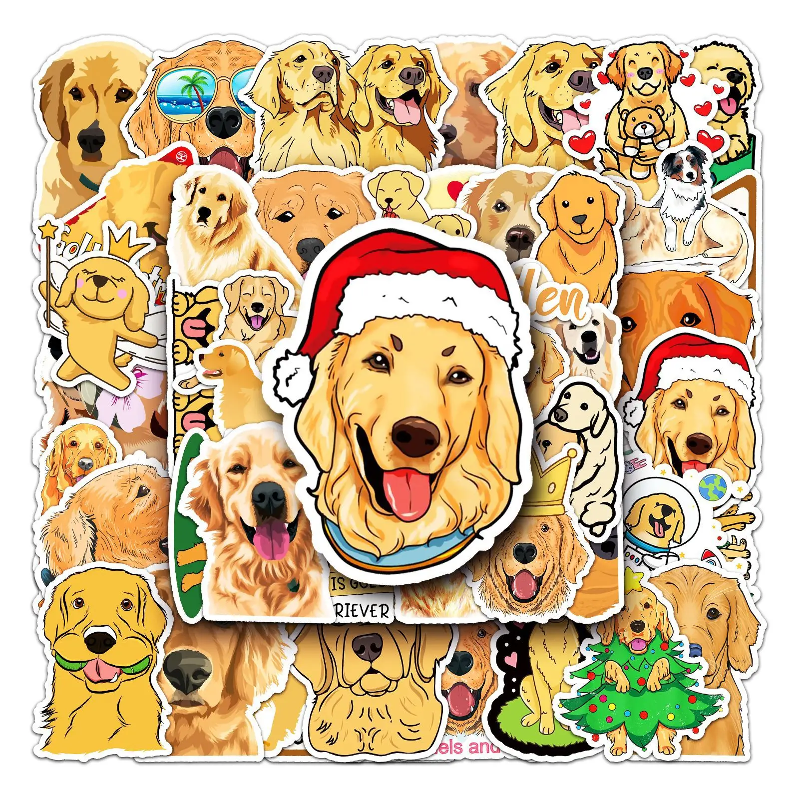 

10/50PCS Cartoon Golden Retriever Sticker Cute Pet Graffiti Waterproof Decal Kids Toy for Stationery Box Mobile Phone Case Diary