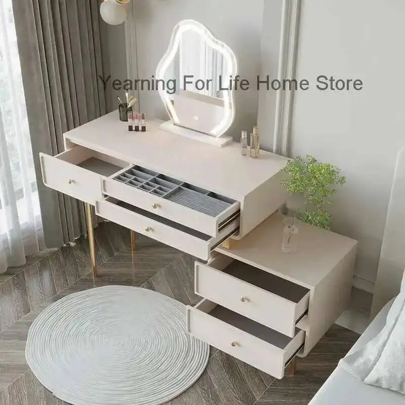 

Luxury Living Modern Table Room Vanity Women Coffee European Big Dressing Table Stool Mesa De Maquillaje Lounge Suite Furniture