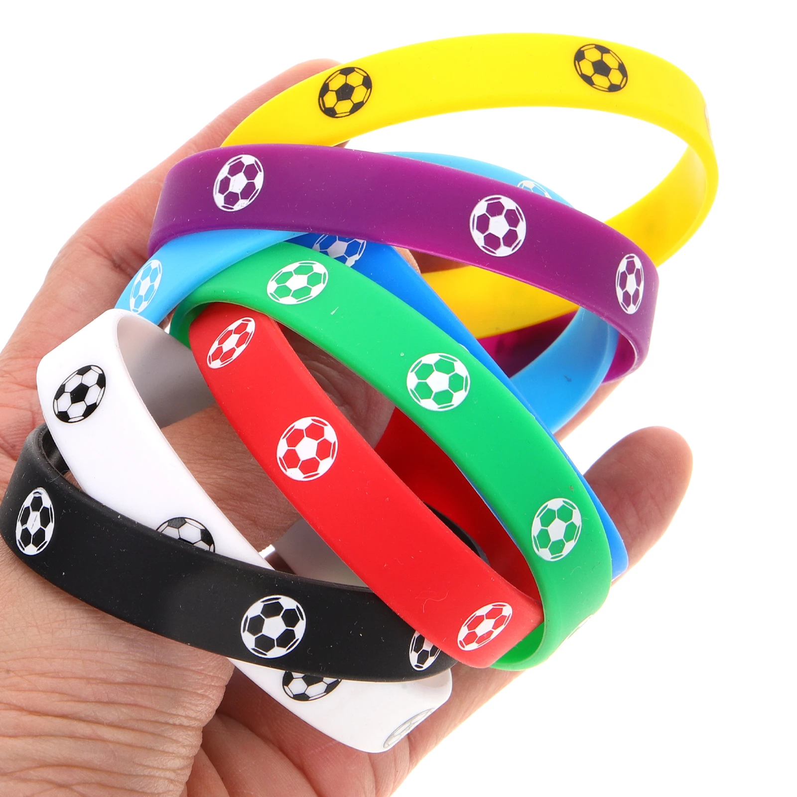 

16pcs Silicone Bracelet Solid Color Elastic Stretchable Wristbands Comfortable Skin-Friendly Multi-Function Reusable Hand Strap