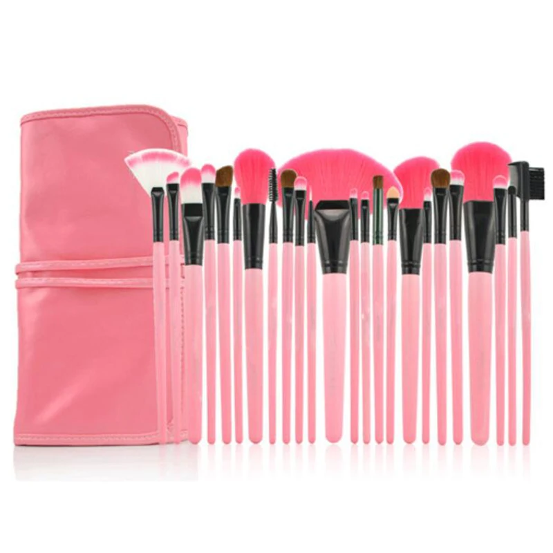 Set di pennelli per trucco da 24 pezzi con custodia Set di pennelli per trucco completo multi-tipo Pennello per fondotinta in polvere Strumento cosmetico professionale