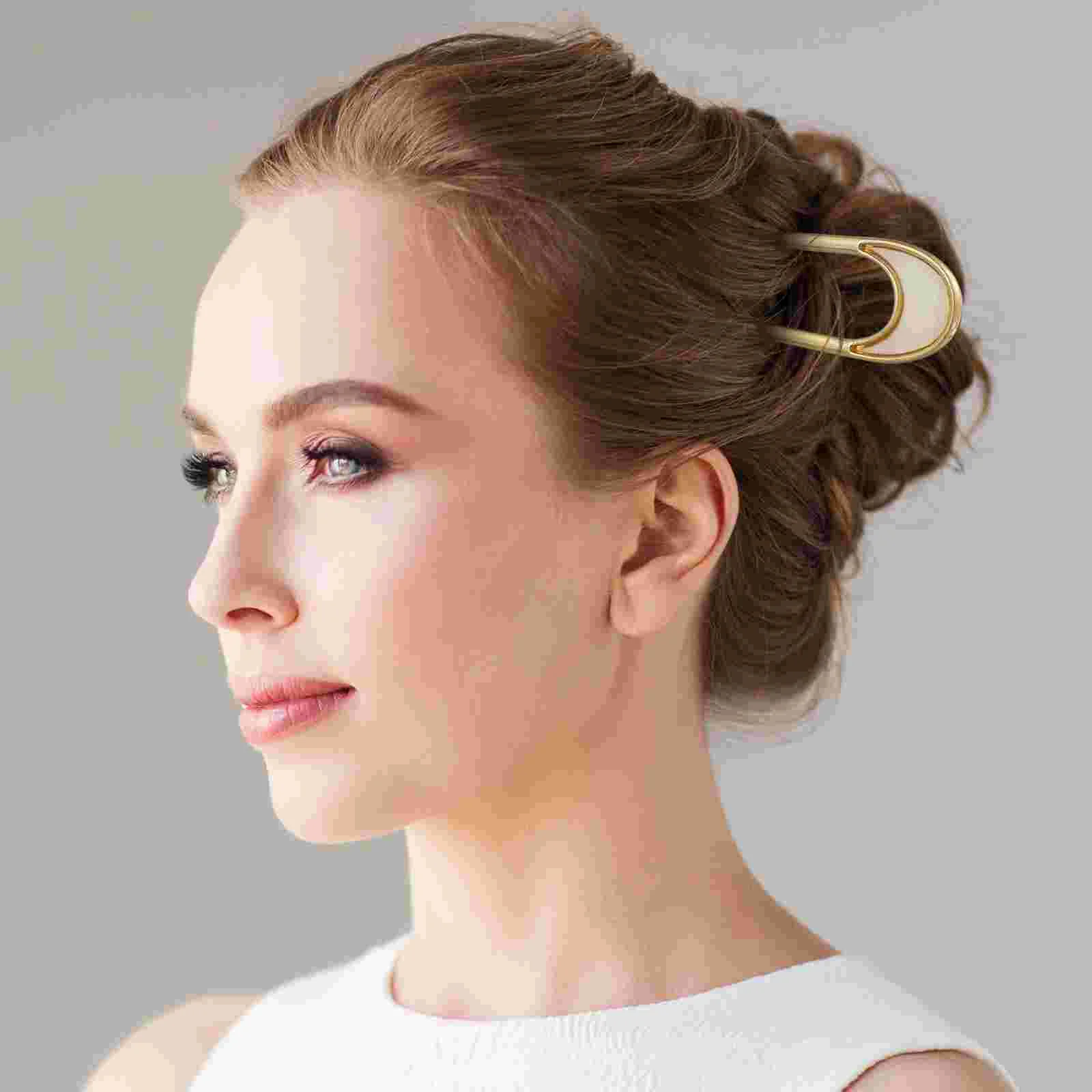 Hair Jewels for Women Styling Pins Barrettes Retro Clips U Shaped Crescent Moon