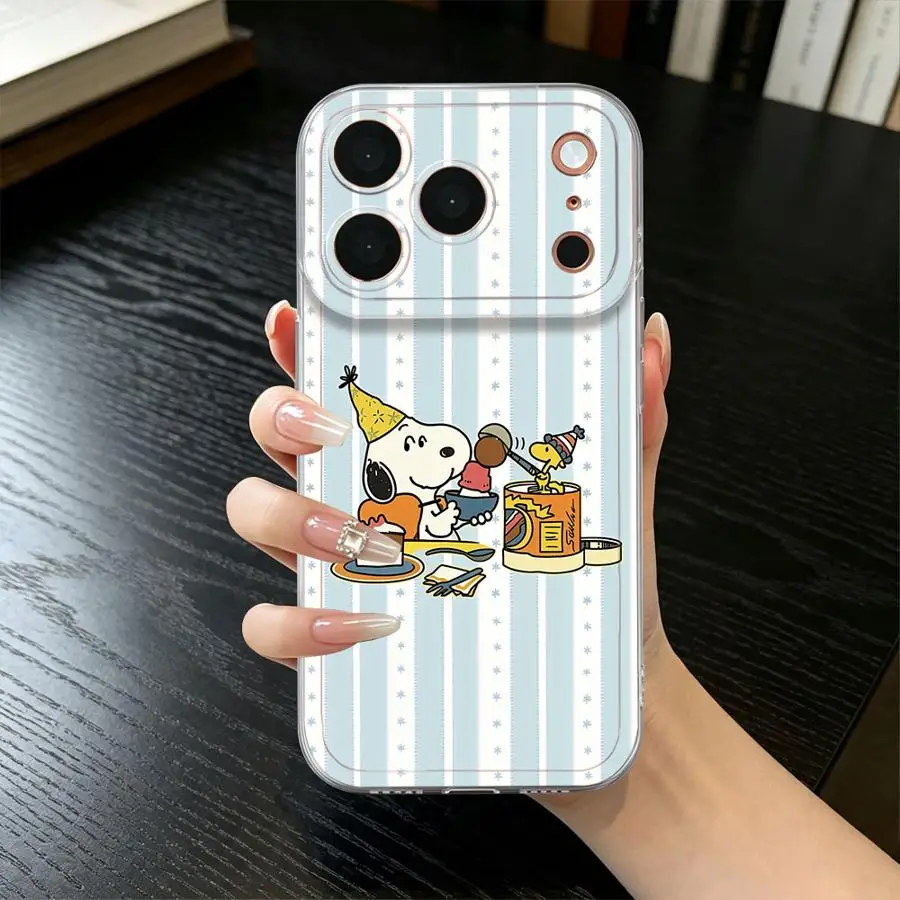 Soft Phone Cover Case for iPhone 17 Pro Max 11 Pro Air 13 17e XS Max XR 16Pro 15 12 Mini 14 Plus Cartoon Snoopies Cute view 3