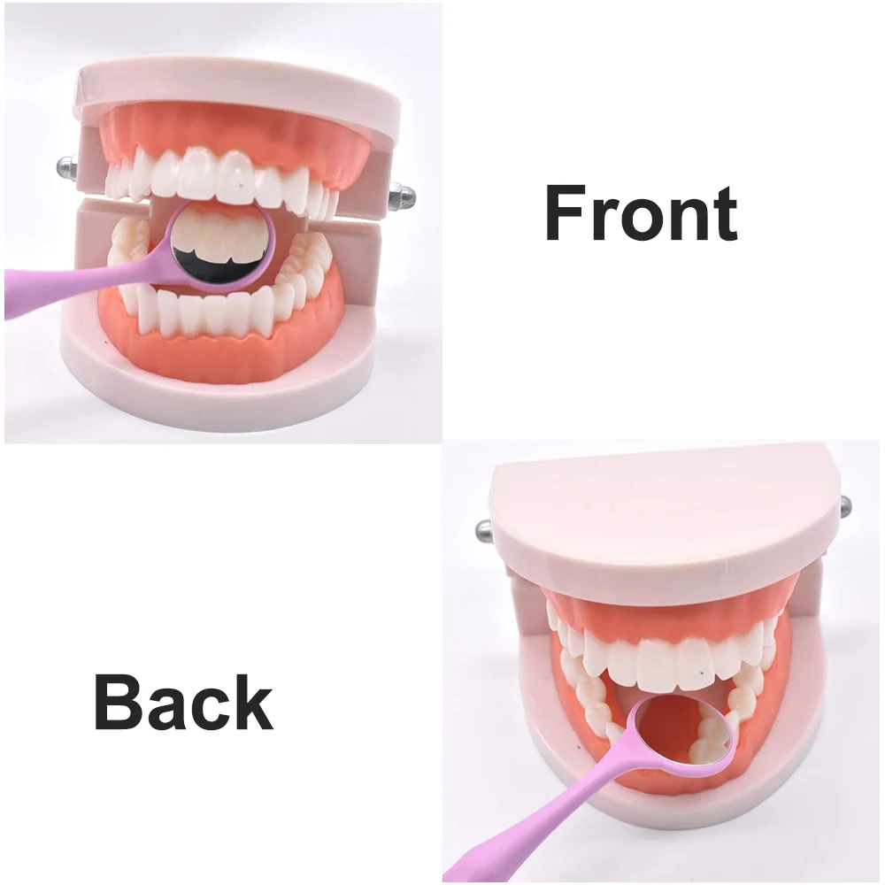 Espejo Dental de doble cara para examen Oral, 10 piezas, lente de acero inoxidable Autoclavable, accesorios para herramientas de odontología