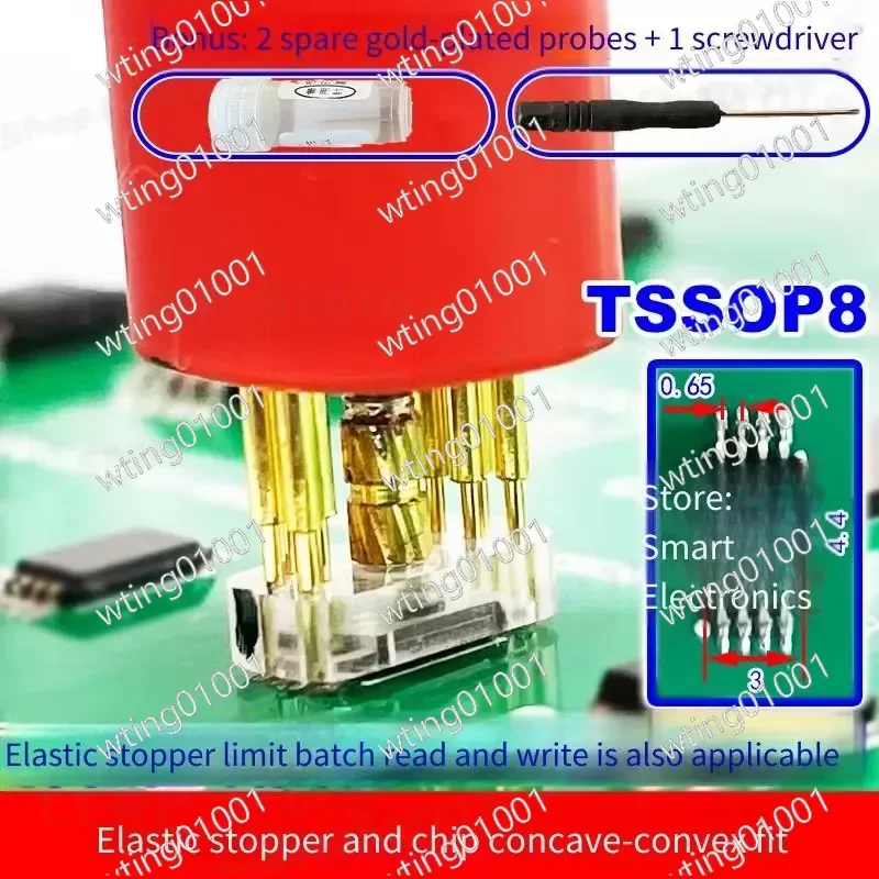 for TSSOP8 IC Programmer Test Clip Adapter Socket Connector for Reading Writing Flashing Downloading Data Cable Tool