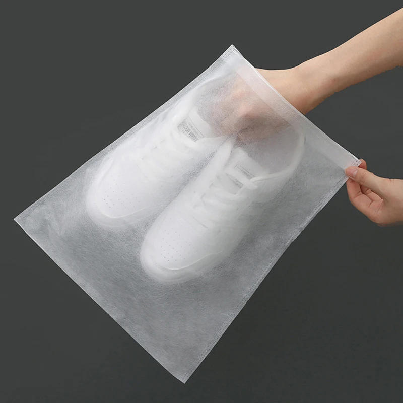 10Pcs Set Shoe Dust Covers Non-Woven Dustproof Drawstring Clear Storage Bag Travel Pouch Shoe Bags Drying Shoes Protect