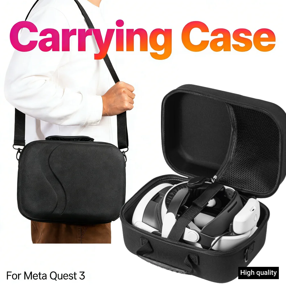 

Чехол для переноски, совместимый с Meta Quest 3/BOBOVR M3 PRO Elite Strap, большая вместимость, плюшевая подкладка, дорожная сумка для хранения дома
