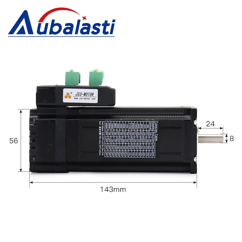 Aubalasti 150W Nema23 Integrated Servo Motor with Driver 36VDC 3N.m 1000rpm Servo Motor and Driver JSS57P3N