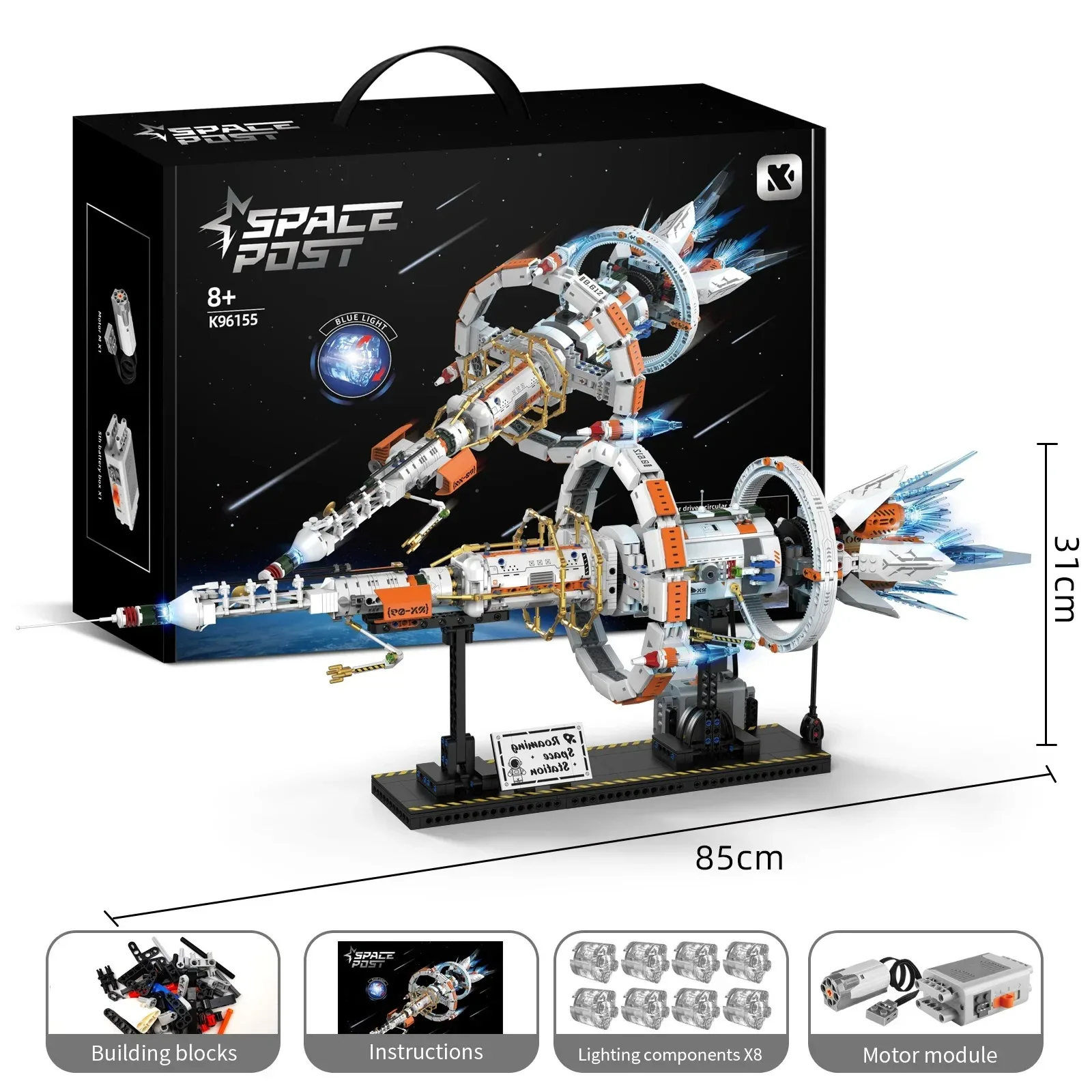 

K96155 1583pcs Space Station Model Building Blocks Kit -Programmable DIY Creative Aviation Bricks Puzzle Assembled Toys Kid Gift