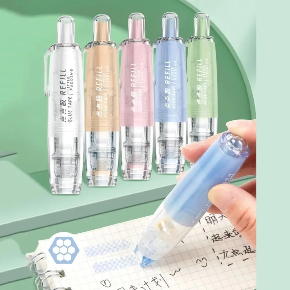 Double-sided Adhesive Press Spot Glue Pen Large Capacity Replaceable Core Correction Tape Glue Tape Stationery High Viscosity