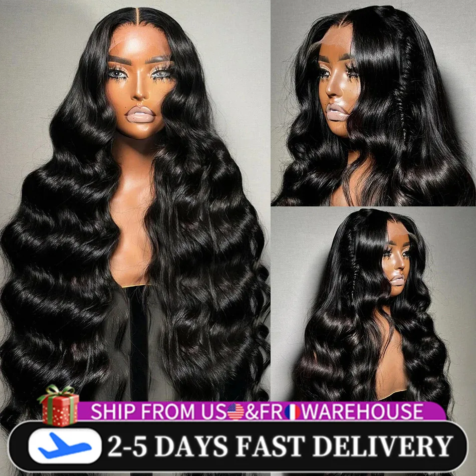 

13x6 Hd Lace Frontal Wig Human Hair 30 Inch 13x4 Hd Transparent Lace Front Preplucked Black Body Wave Human Hair Wigs for Women