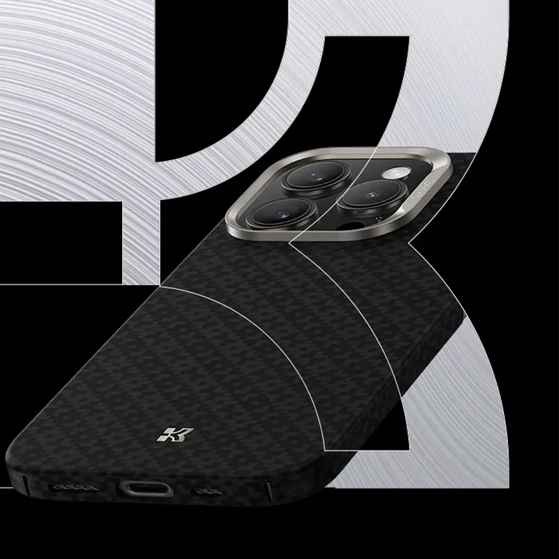 Benks Carbon Fibre Case for IPhone 17 Pro Max Kevlar Wireless Charging Anti Fingerprint Scratch Resistant Slim Fit Camera Cover