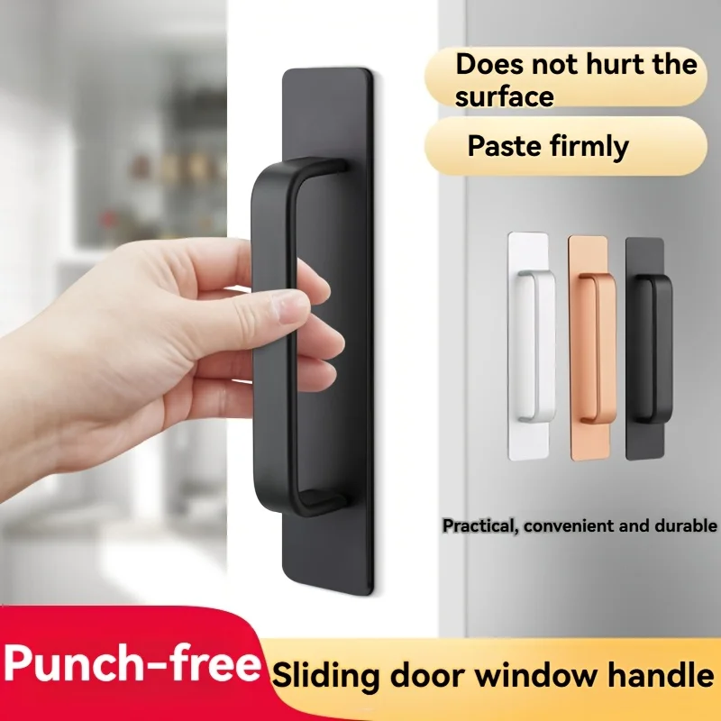 

2 шт. золотые алюминиевые дверные ручки для двухтактных дверей без сверления, стеклянные раздвижные двери, ручка, мебельная фурнитура