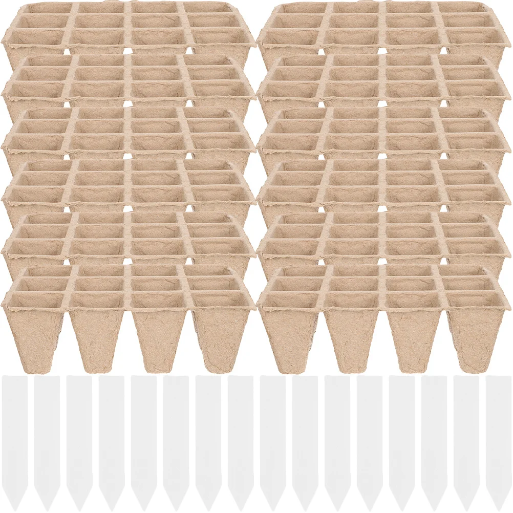 

1Set Degradable Pulp Nursery Cups 12-Cells Planting Pots Biodegradable Seedling Tray Garden Propagator Paper Starter Cups