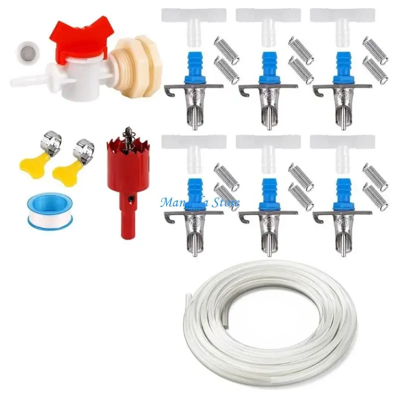 

U2JC Rabbit Hutch Watering Kits Duckbill Nipples Drinker Spring Load Drinker Kits