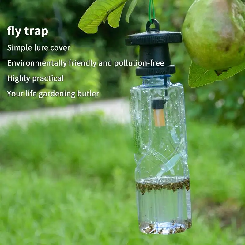 1/2/3/4Pcs Black Fruit Killer Plastic Drosophila Trap Fly Catcher Pest  Control For Home Farm Orchard And Vegetable