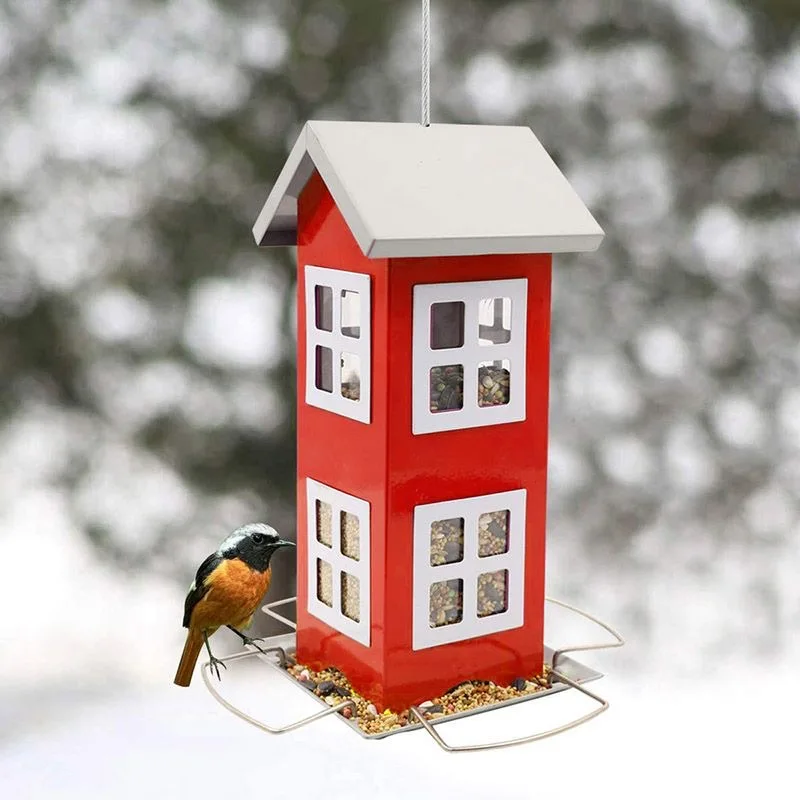 Nuevo Comedero de hierro para pájaros Hampton Bay, decoración de villa, patio, jardín al aire libre, comedero de tela de hierro