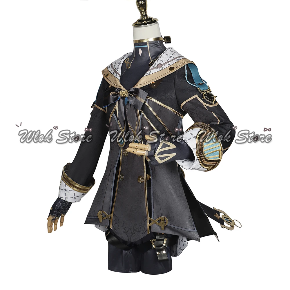 Genshin Impact Freminet Costume with Hat Fontaine Uniforms Halloween Party Outfit Wig Short Hair Freminet Cosplay Shoes Boots