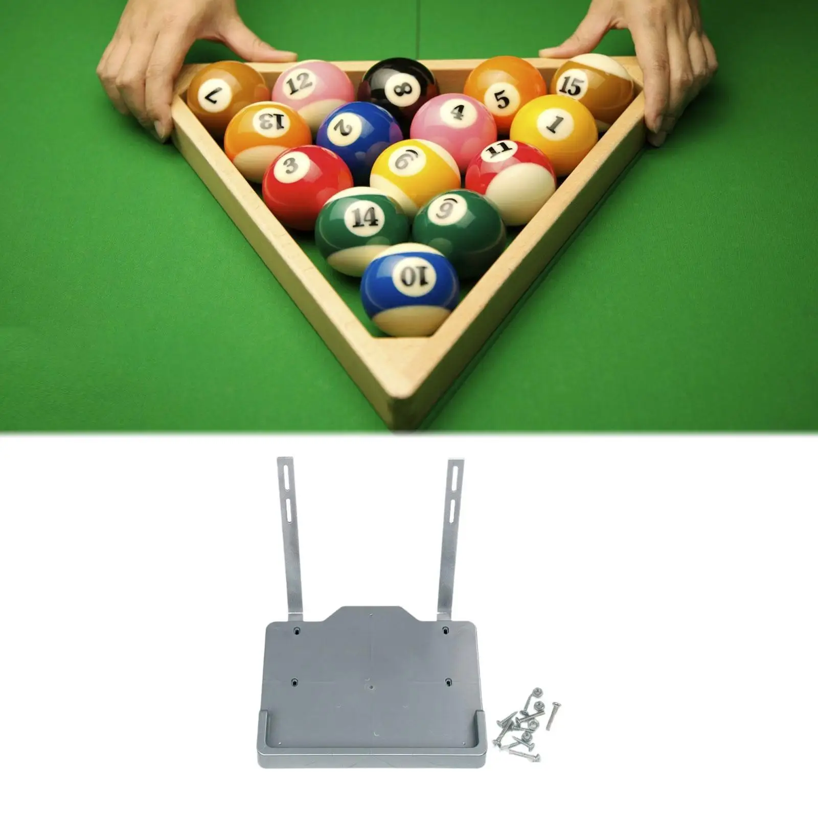

Поднос для бильярдной треугольной стойки, поднос для мячей для тренировок, портативные аксессуары с винтом для тренировок для спортивного бара, домашнего снукера