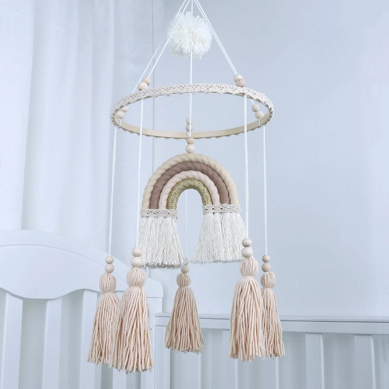 Macrame Regenboog Muur Opknoping Decoratie Boho Home Decor Feestartikelen Baby Shower Dorm Kinderkamer Bead Kwasten Ornamenten