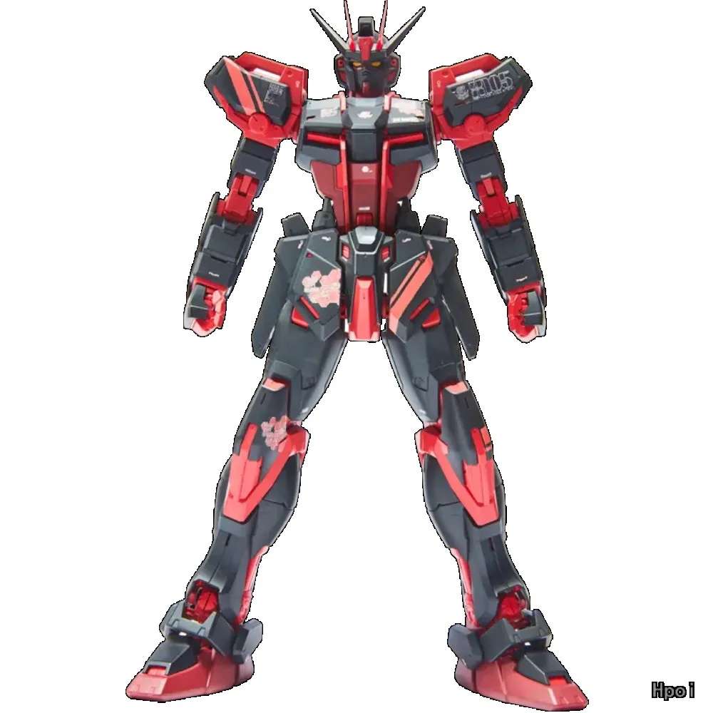 BANDAI MG China Red Strike Gundam Foldable Large Flight Frame Cherry Blossom Print Armor Desktop Hobby Display Ornament Gift
