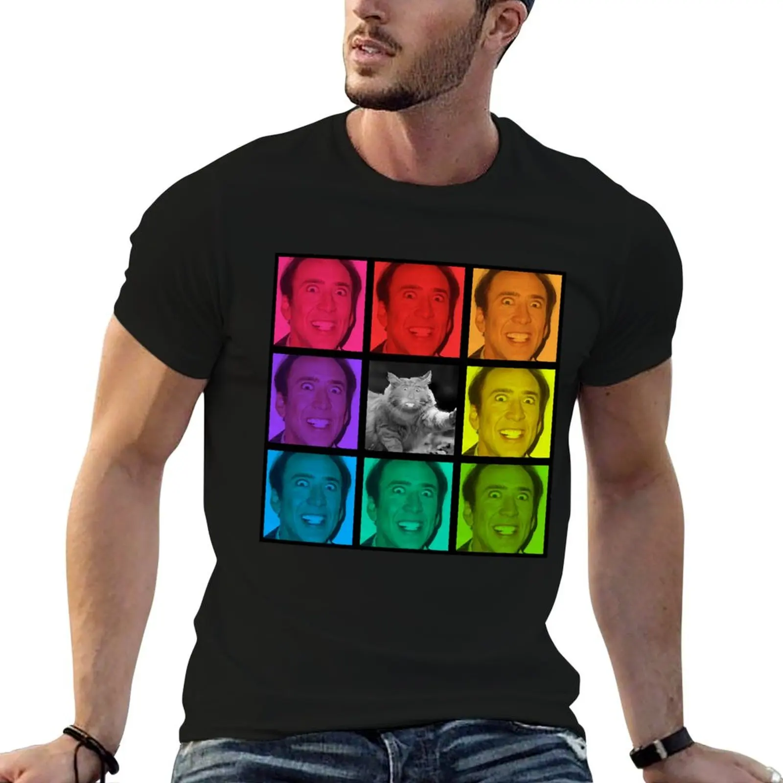 Nicolas Cage Stage Name Actor Filmmaker Coppola Received Many Awards Rainbow Feat Nic Cage Cat Cool T-Shirt
