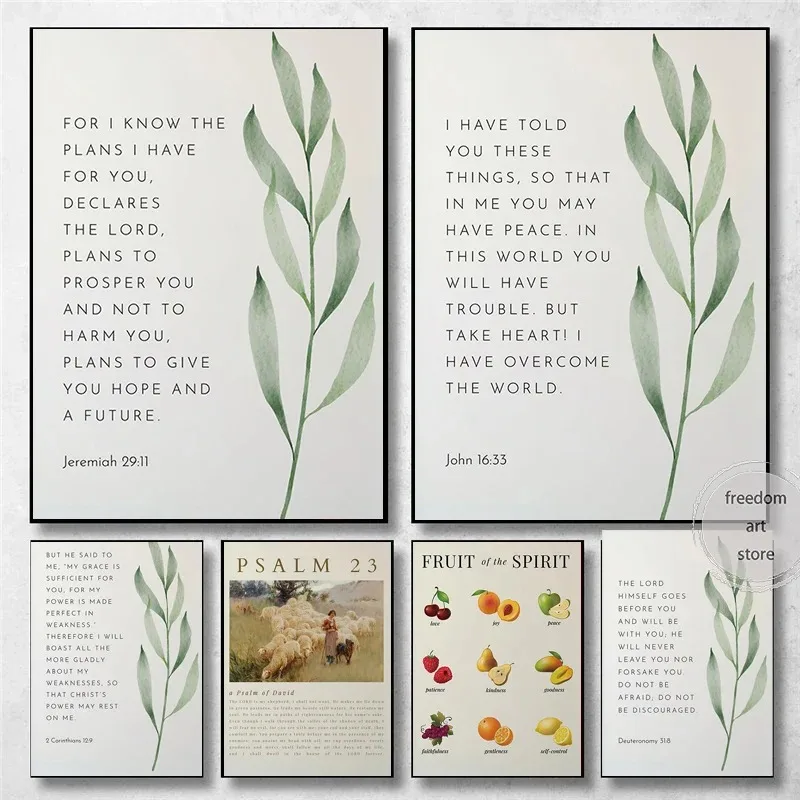 Винтажные христианские тексты, Библия, пслом, 23 еврея, 11:6 художественные принты на холсте