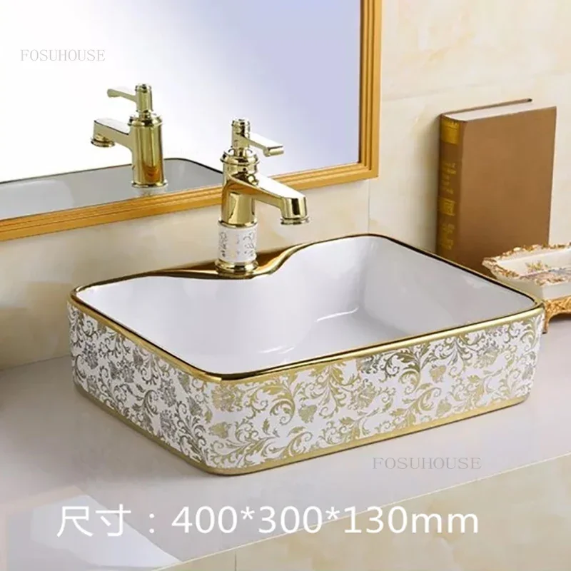 

Simple Modern Bathroom Sinks Nordic Gold Oval Washbasin Creative Toilet Fashion Household Above Counter Basin Bathroom Fixtures