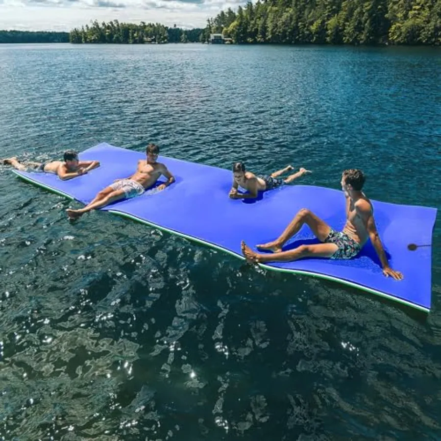 Oversized Lily Pad Floating Mat for Ocean Beach River Pool Recreation and Relaxing, 3-Layer PVC, Green, Extra-Stable Buoyancy
