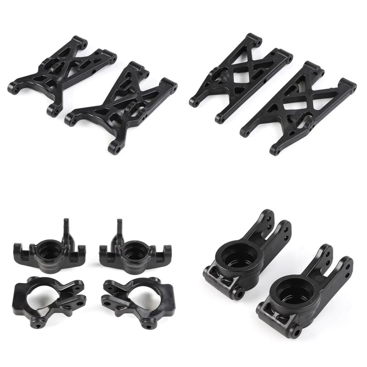 High Strength Plastic Front & Rear Lower Suspension Arm Steering Hub Carrier Set for 1/5 LOSI 5IVE-T QL-5T Rovan LT KM-X2 DDT