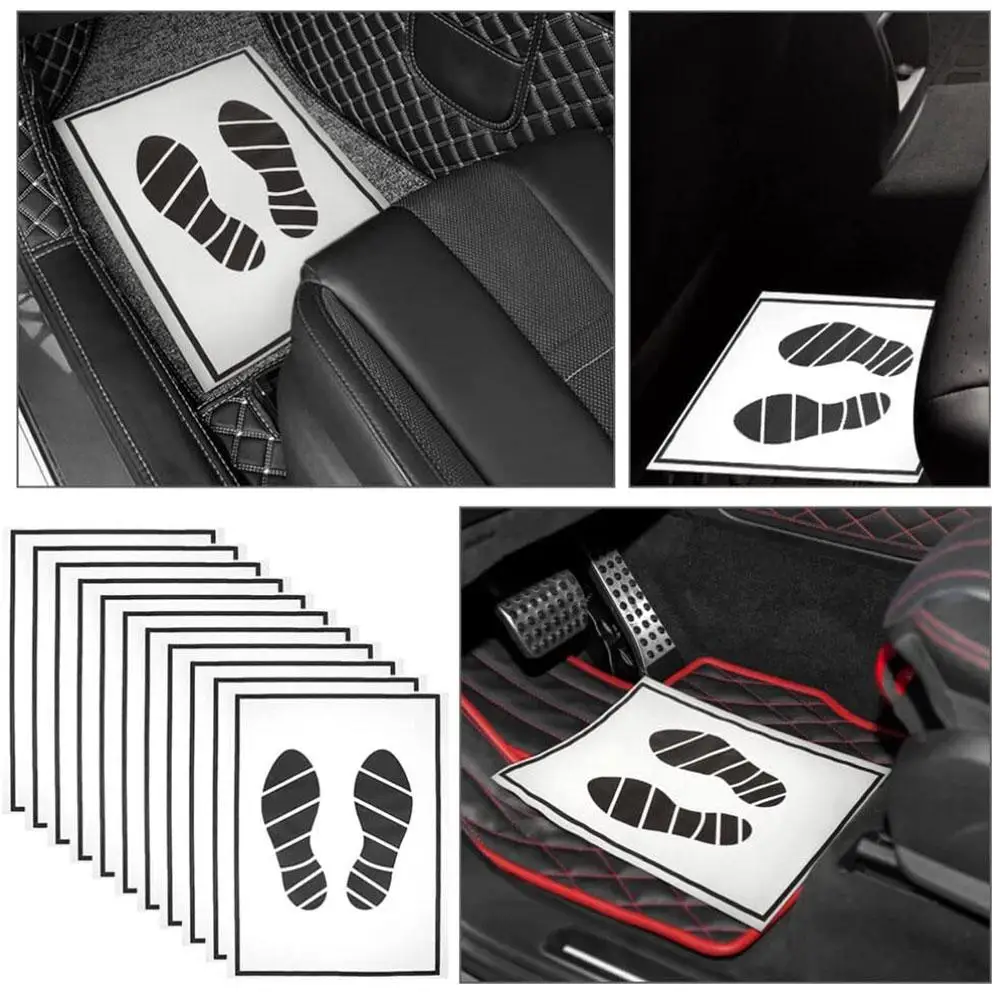 100Pcs Disposable Car Foot Mats Portable Paper Vehicle Foot Pads For Protection Disposable Car Mat Paper Anti-dirty Mat