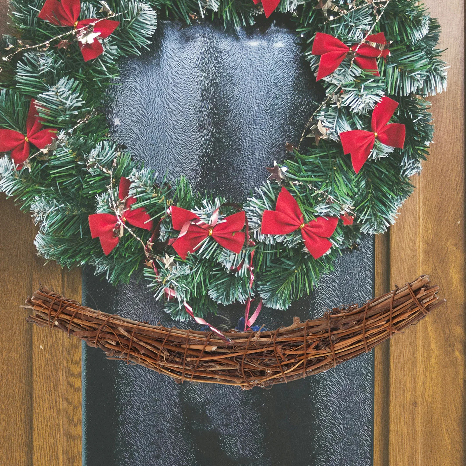 

Moon Grapevine Wreath Curved Crescent Shape Rattan DIY Door Decoration Small Wreath Craft Frame Hand Woven Rattan Ring