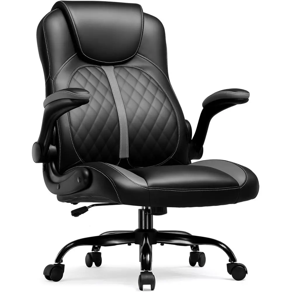 

Oice Computer Gaming Chair Ergonomic Desk Chair or Adults with Lumbar Support lip-Up Arms Adjustable Height Swivel Wheels PU Lea