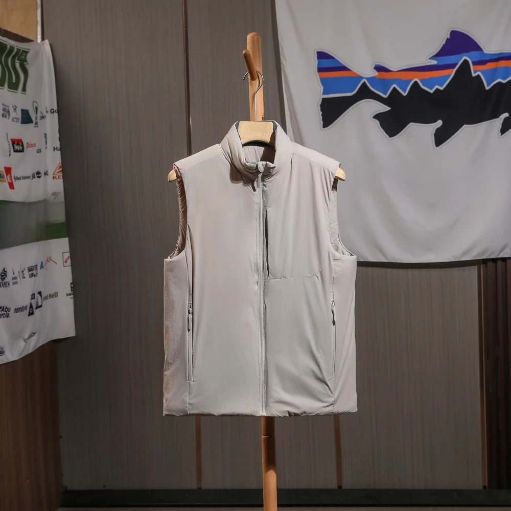 

Легкий теплый хлопковый жилет для улицы с воротником-стойкой, универсальный осенне-зимний модный жилет Ci Sle Thi на молнии Soli...