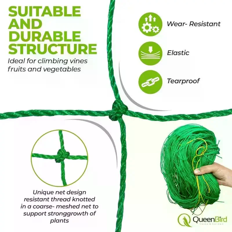 1Pack Green Nylon Garden Trellis Netting For Climbing Plants Heavy Duty Mesh Net