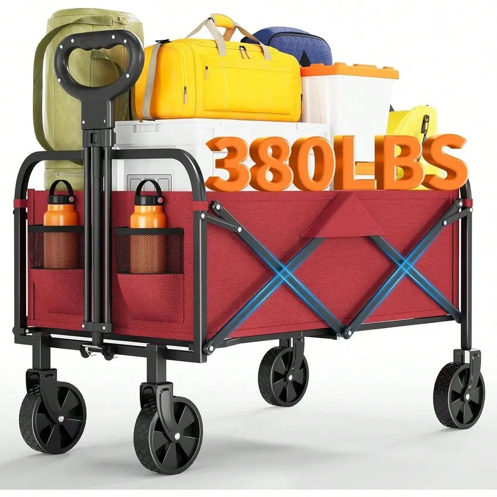 

Складная тележка-вагончик W, большая садовая/пляжная тележка с внедорожными колесами, сверхпрочная хозяйственная тележка для перевозки грузов