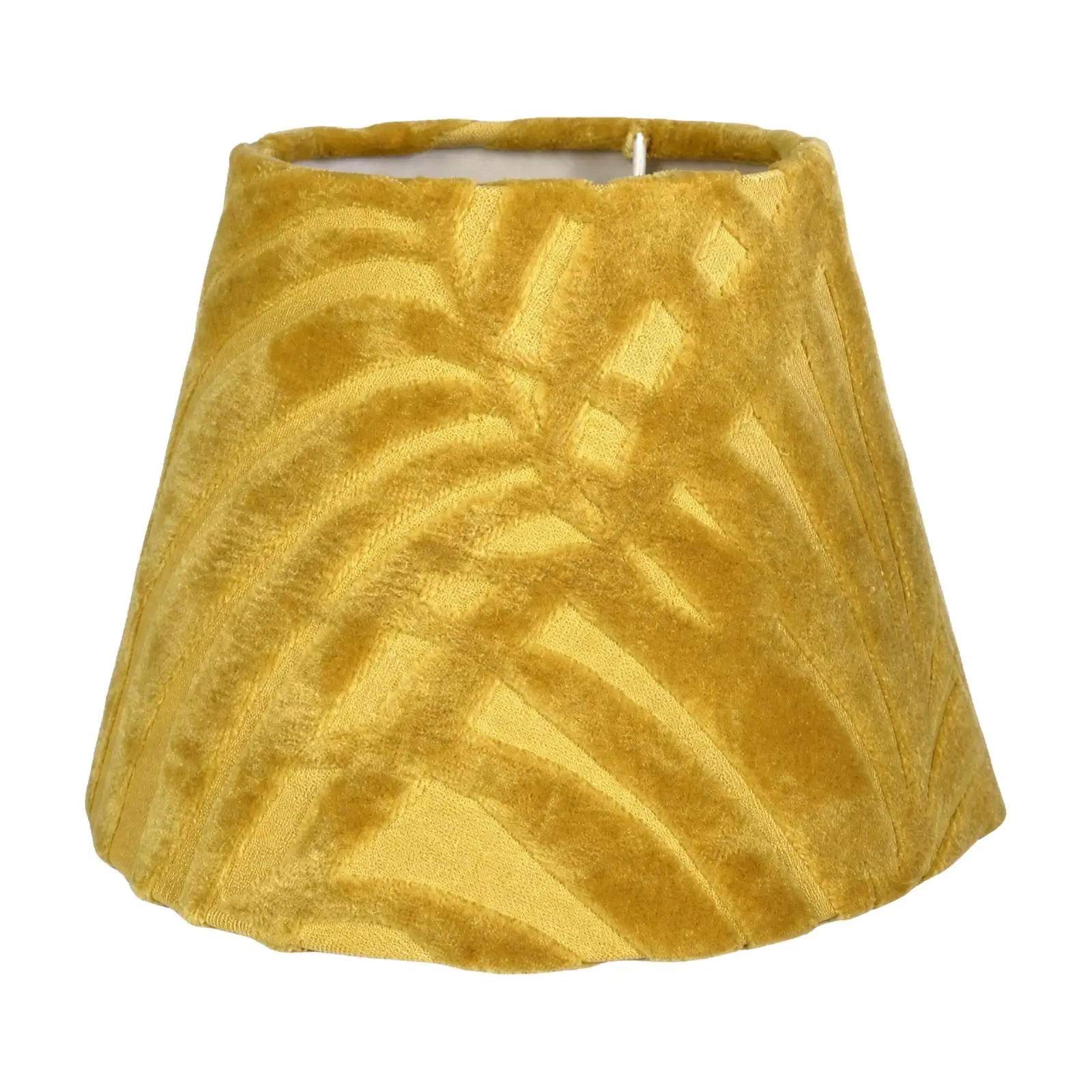 Trapezoidal Textile Lampshade Cozy Lampshade with Leaf Pattern Small Lamp Shade Textured Glare Reducing for Bedside Table