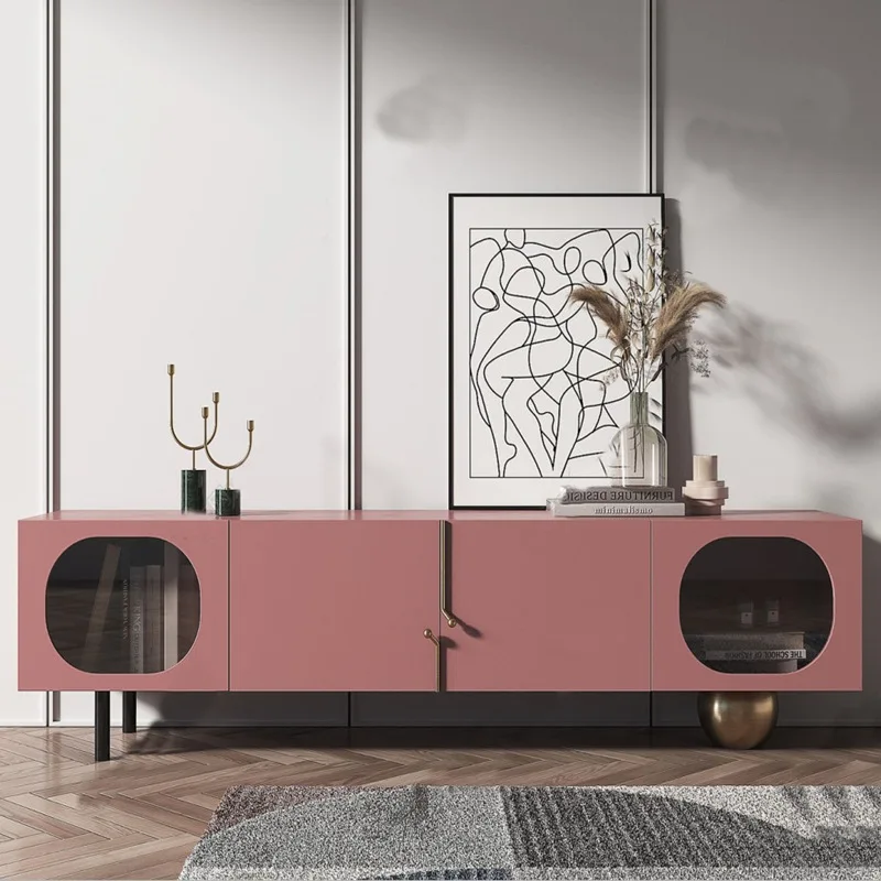 Premium Italian Minimalist Piano High Gloss TV Cabinet Floor Standing Living Room Combined Media Unit Storage Furniture