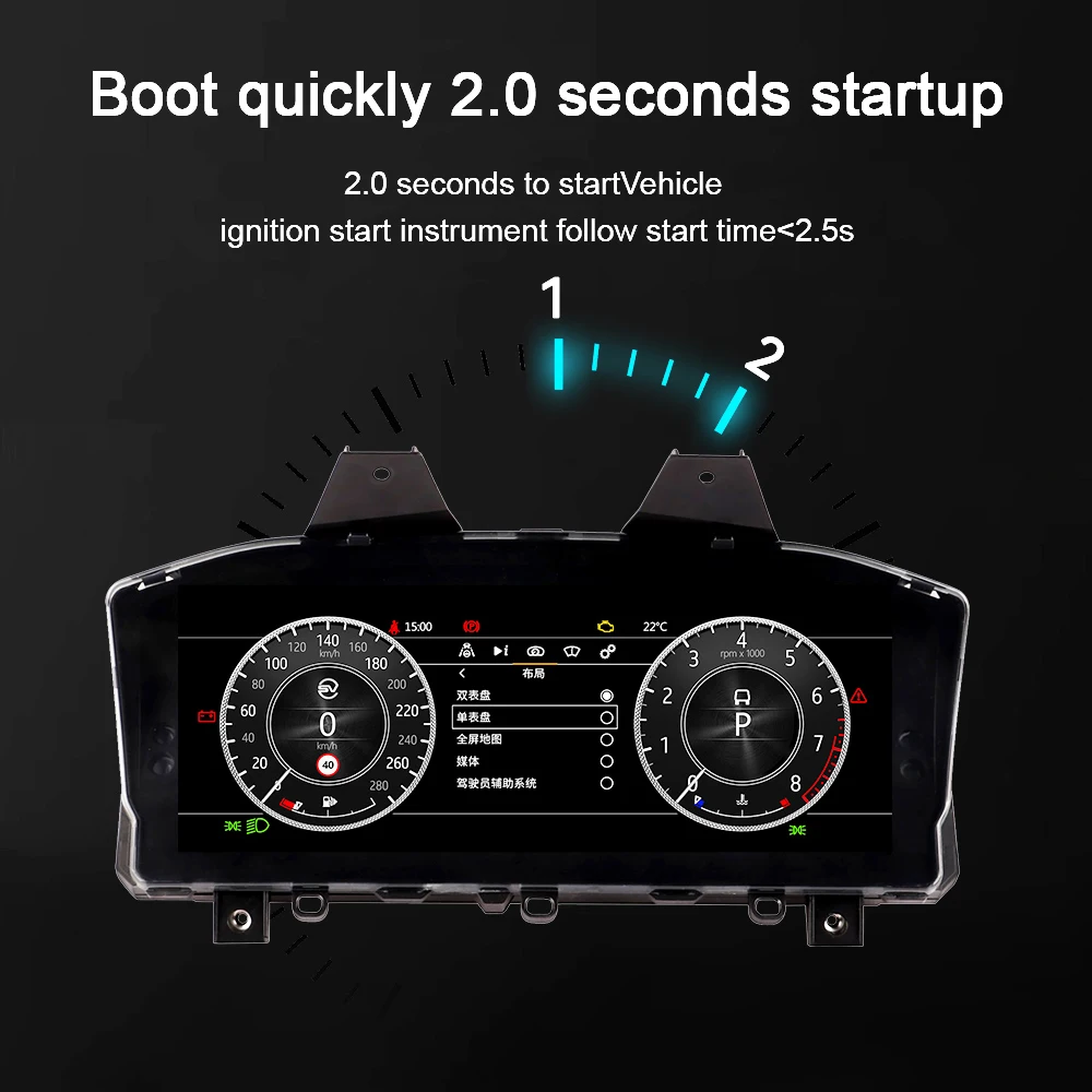 Car Accessories For Land Rover Discovery 5 2017‑2021 Instrument Panel Digital Cluster Virtual Multimedia Player Speed Screen