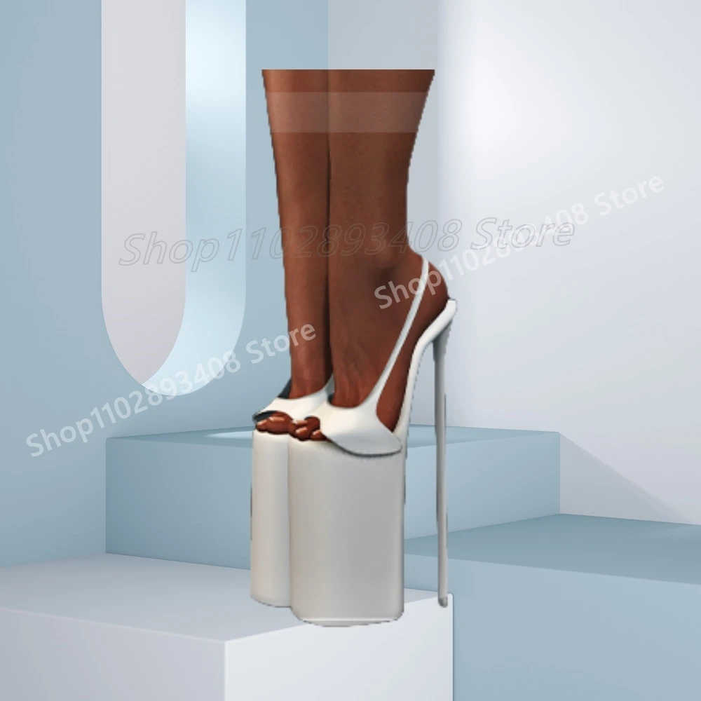 Solid Extreme Stiletto High Heel Slingback Sandals New Open Toe Waterproof Pole Dance Sexy Women Shoes Summer 2025 Para Mujere