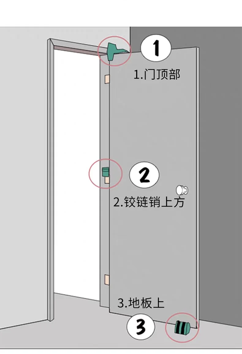 Three-way Tactical Doorstop Door Frame Locking Safety Door Lock