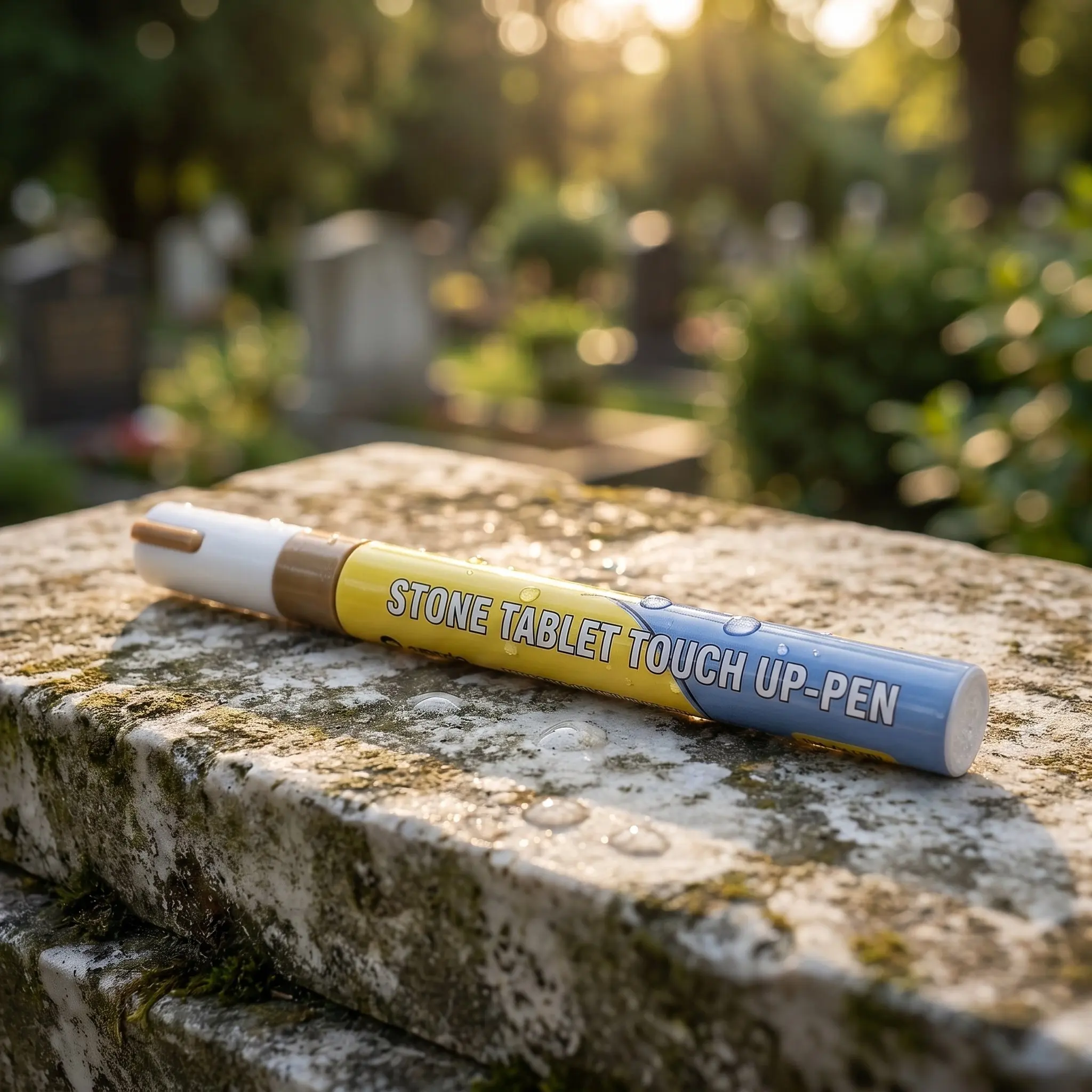 4Pcs Gold Tombstone Marker Pen Headstone Lettering Repair Waterproof Stone Paint Marker for Granite Engraving and Memorial