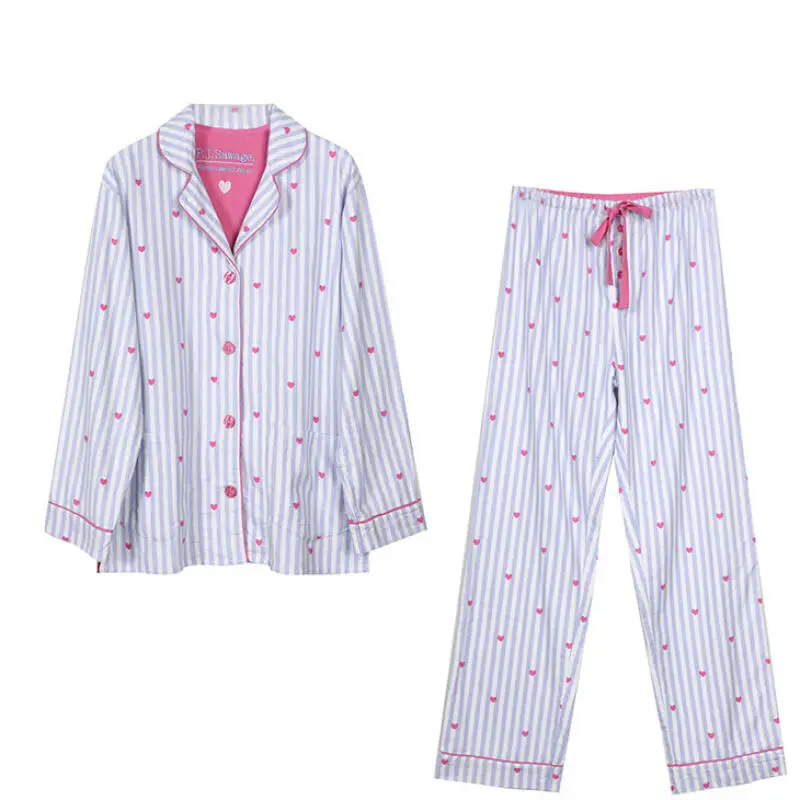 Soft Cotton Pajamas Women Autumn New Sleepwear 2Pcs Top Pant Long Sleeve Home Clothes Luxury Gift Lady Nightwear Print Pjs image 6