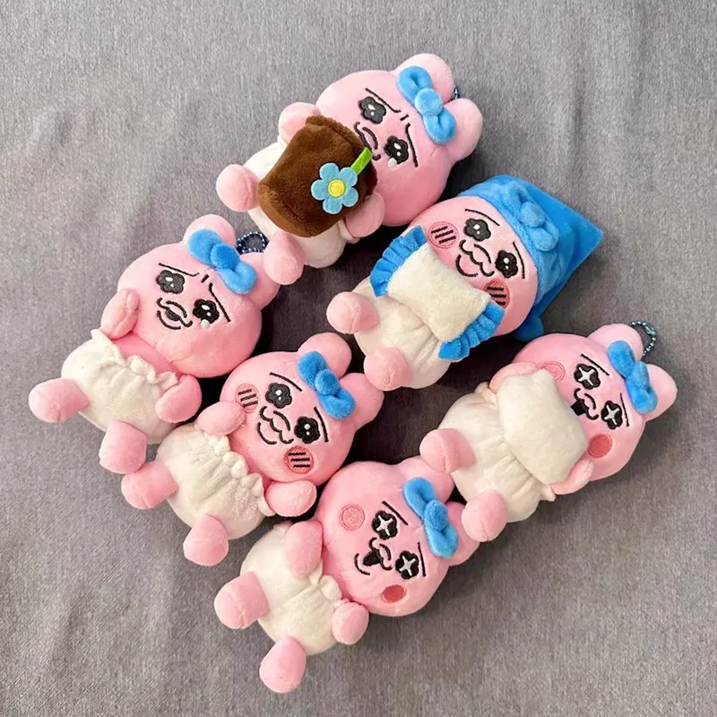 anime keychain Pink rabbit in pants cute girl Funny Portable ugly rabbit Cartoon Plush doll Toy bag pendant doll decorate Gift