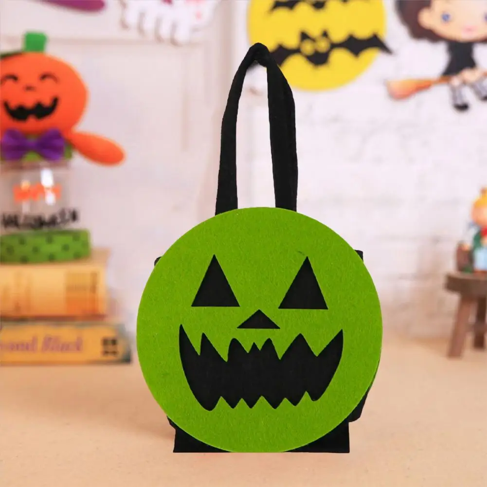 Printed Graphics Candy Tote Spooky Halloween Candy Bag Set Bat Pumpkin Ghost Skull Trick or Treat Tote Buckets Reusable for Kids